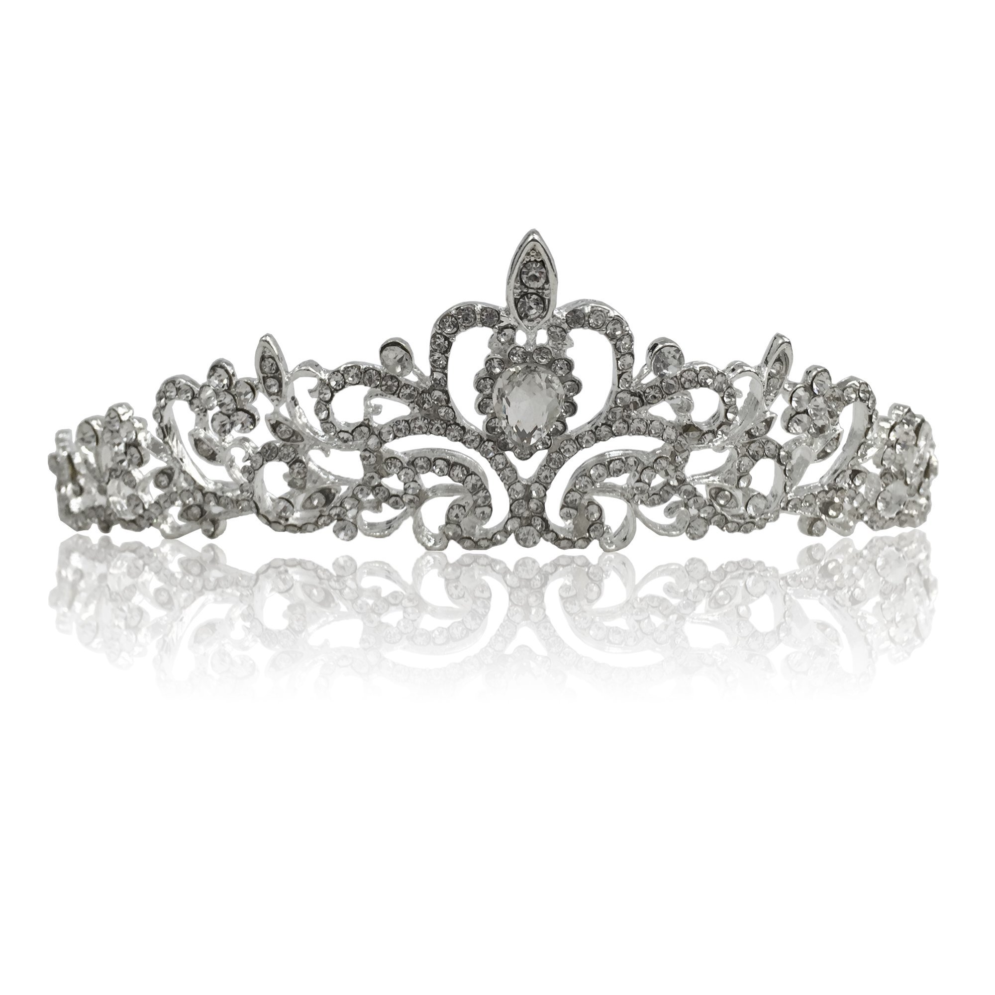 Katara 1738 Mini Kamm #1 Diadem silber Strass 16 cm