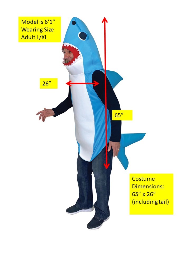 Rasta Imposta Ultimate Blue Shark Kostüm L-XL Tunika