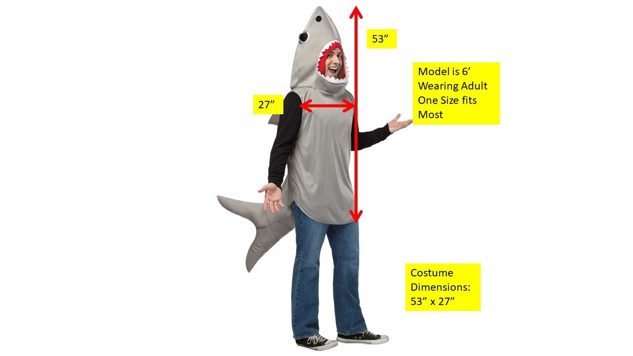 Rasta Imposta Sand Shark Kostüm Erwachsene One Size grau