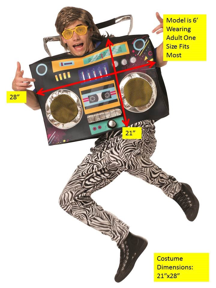Rasta Imposta Boombox Radio Kostüm One Size 80er Tunika