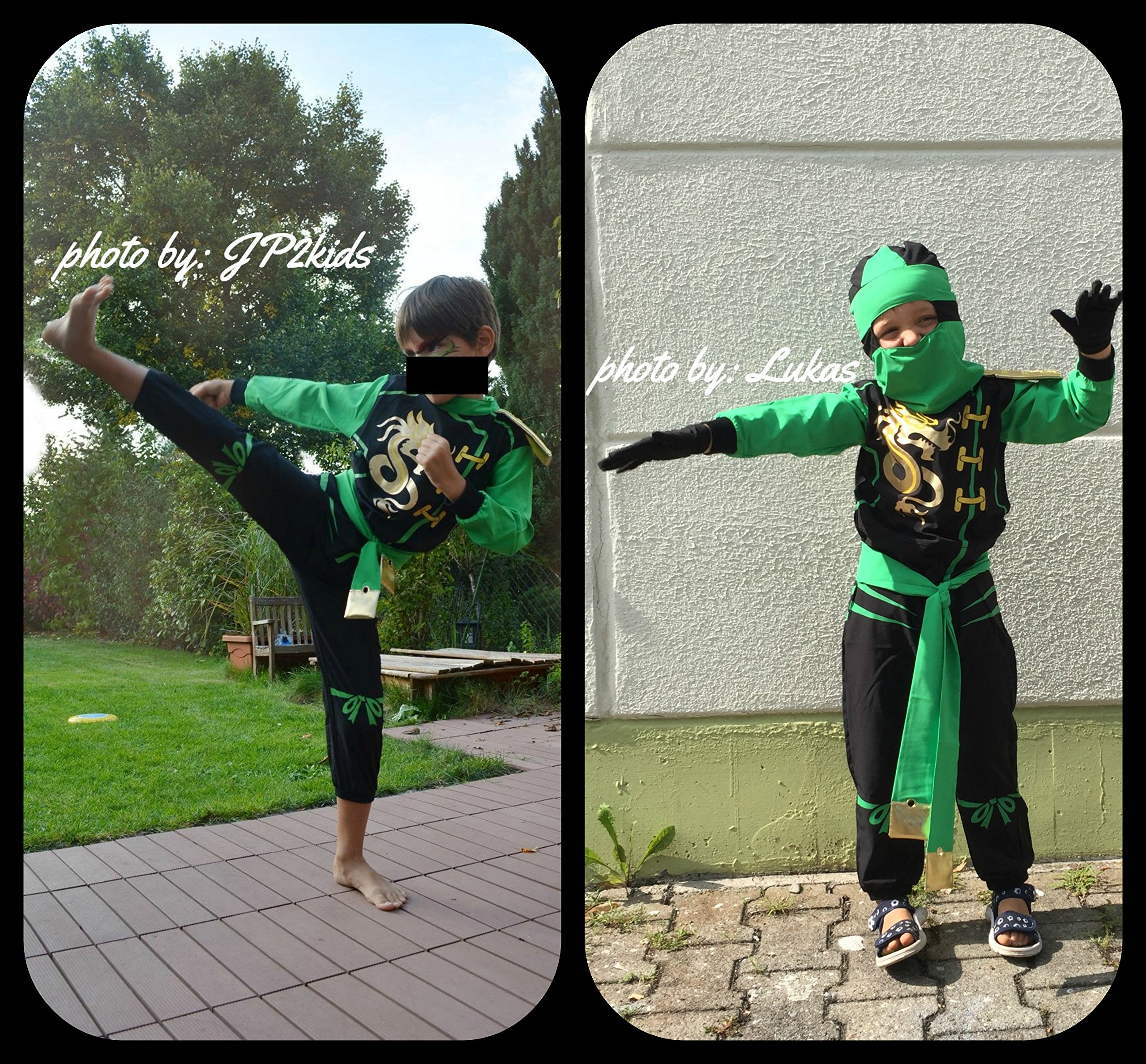 Katara 1771-01 Ninja Kostüm Kinder Grün S 104/110/116