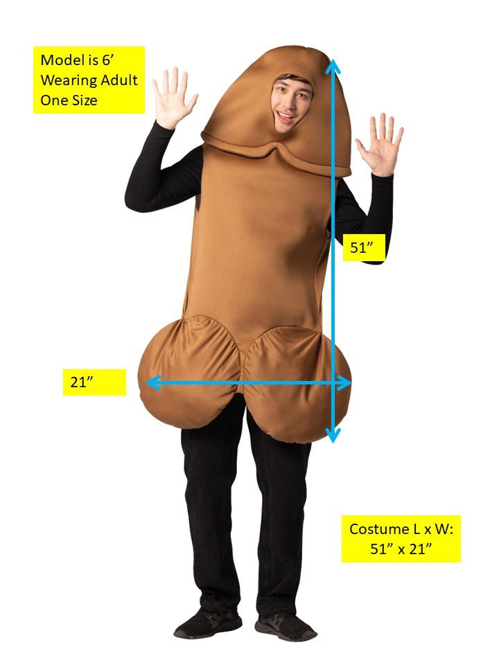 Rasta Imposta Penis Kostüm One Size Braun Polyester Tunika