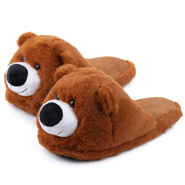 Katara Bär Hausschuhe Slipper offen Unisex Plüsch
