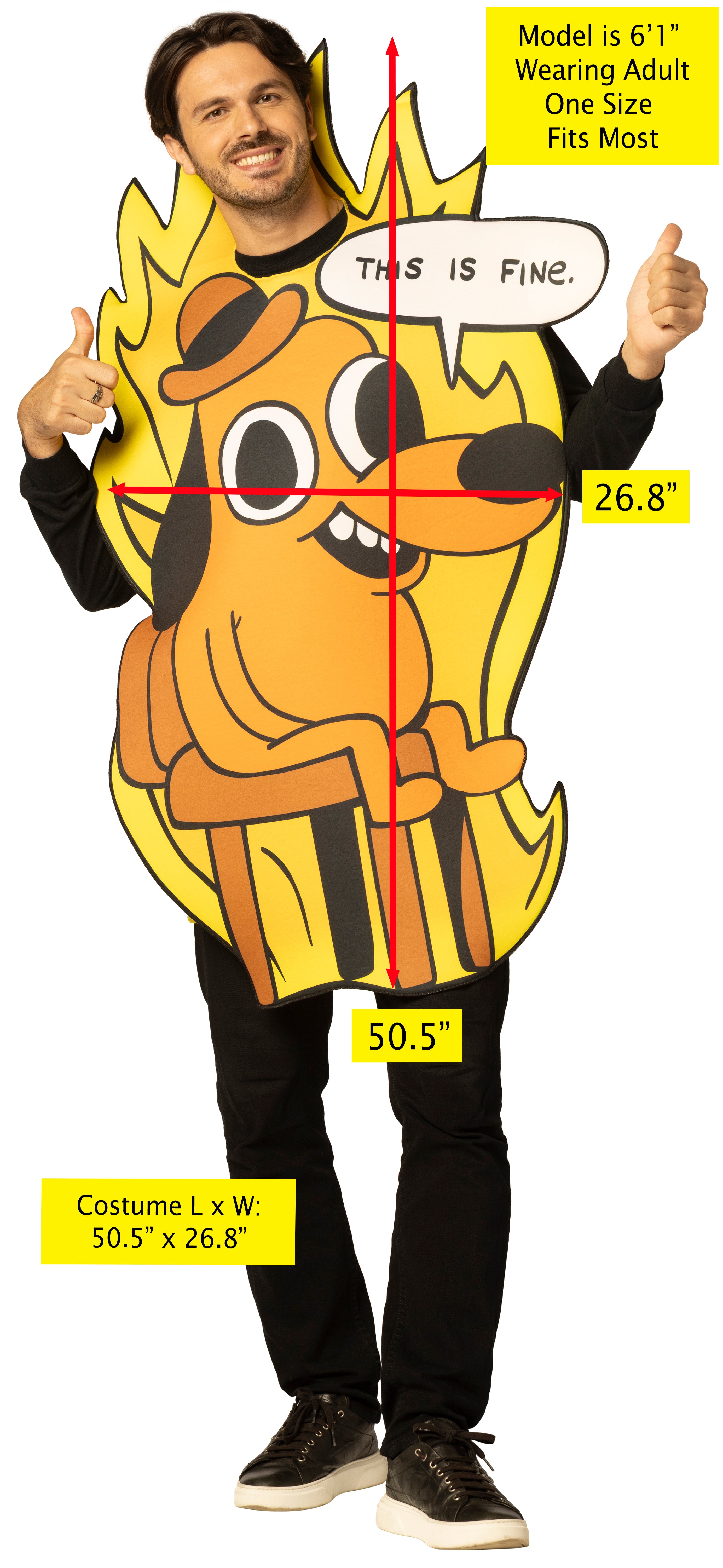 Rasta Imposta This is Fine Dog Kostüm Tunika Einheitsgröße