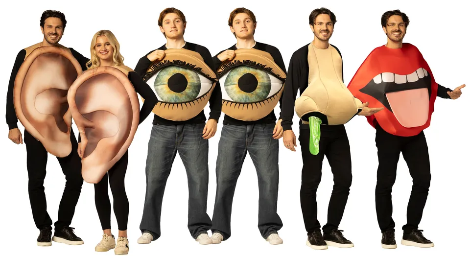 Rasta Imposta Gesicht Gruppenkostüm 4er Set Ohren Augen Nase