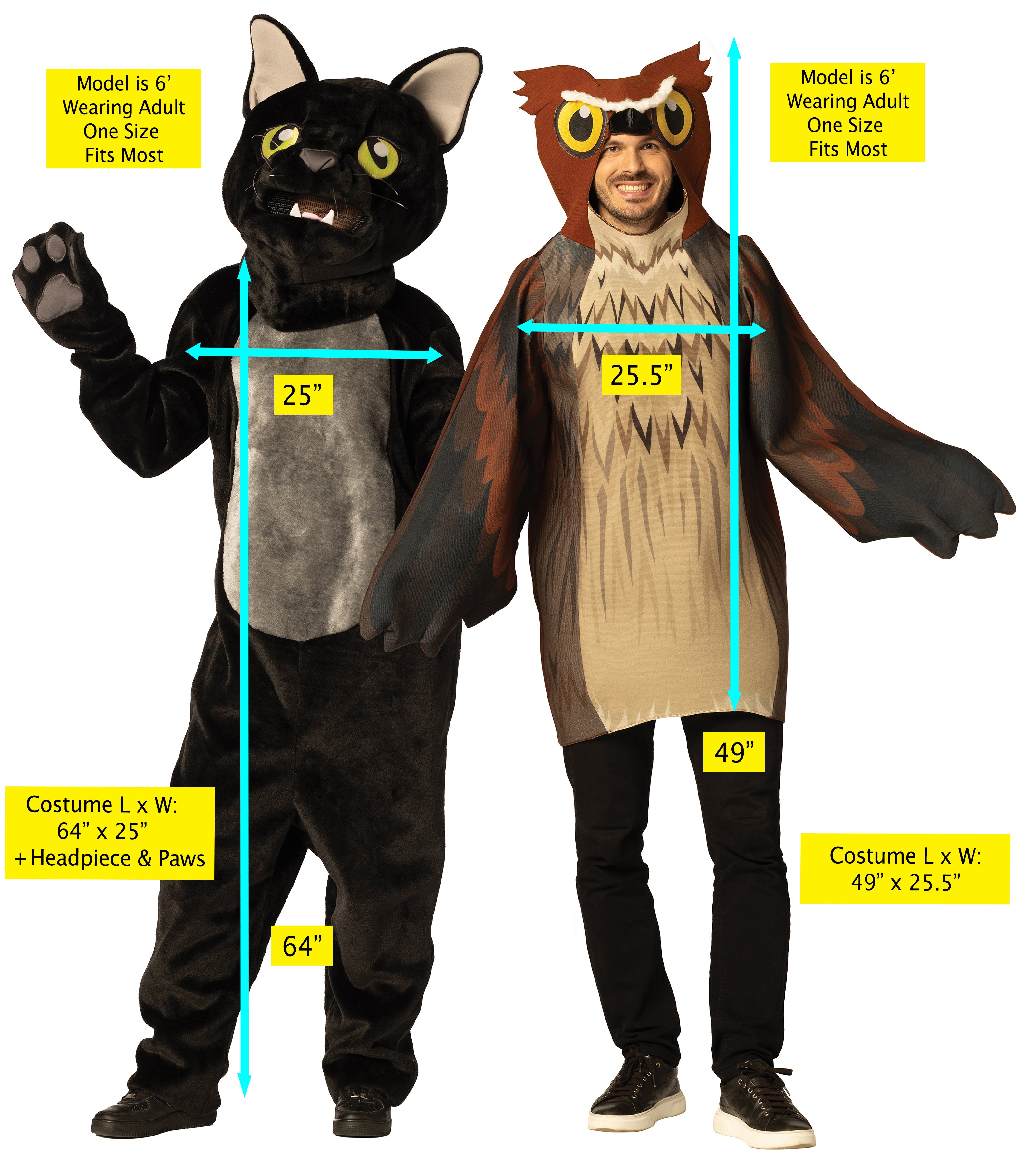 Rasta Imposta Eule Katze Paarkostüm O/S Tier