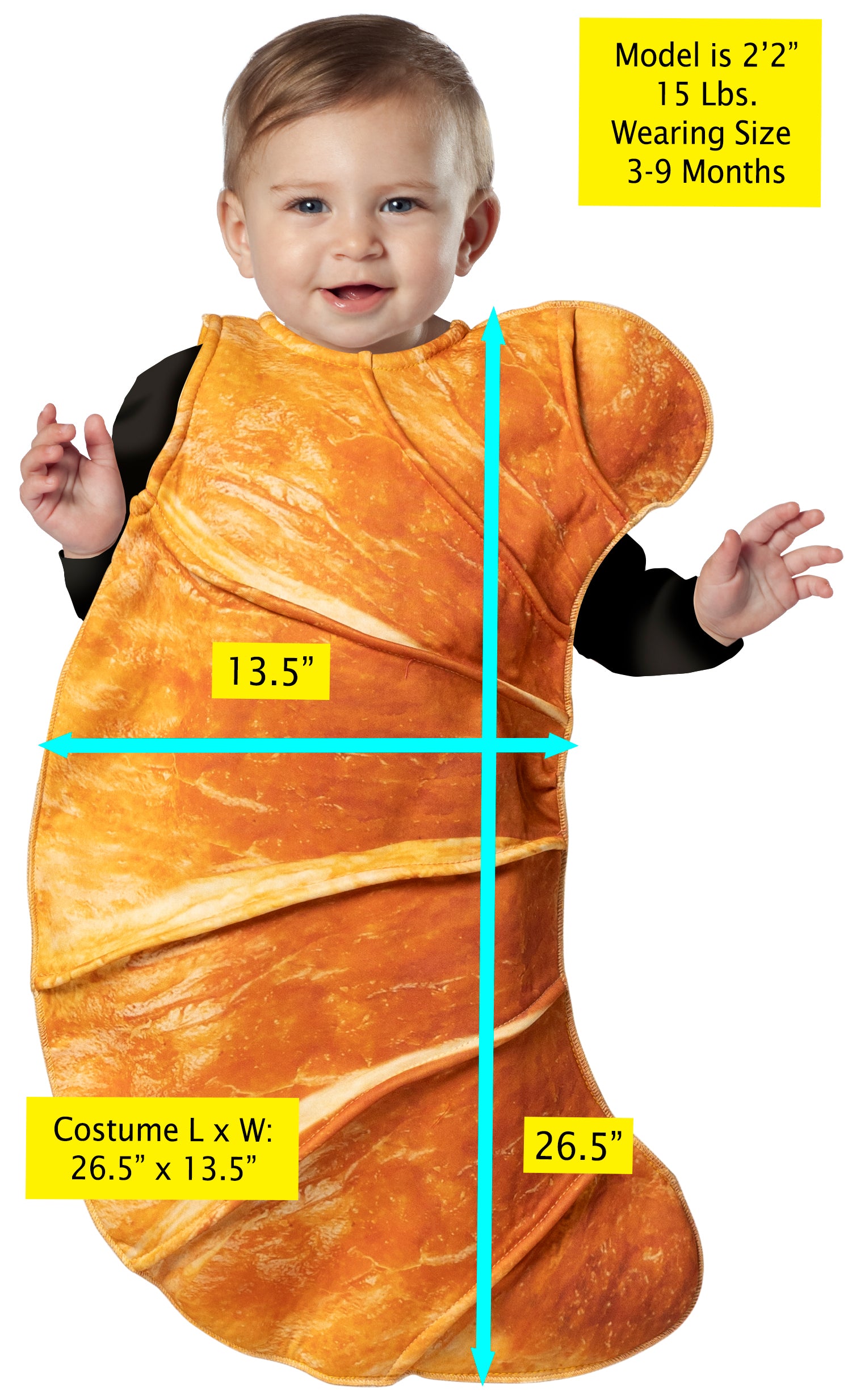 Rasta Imposta Croissant Babykostüm 3-9 Monate Bunting