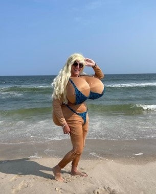 Rasta Imposta Big Bikini Babe Kostüm Einheitsgröße Leopard