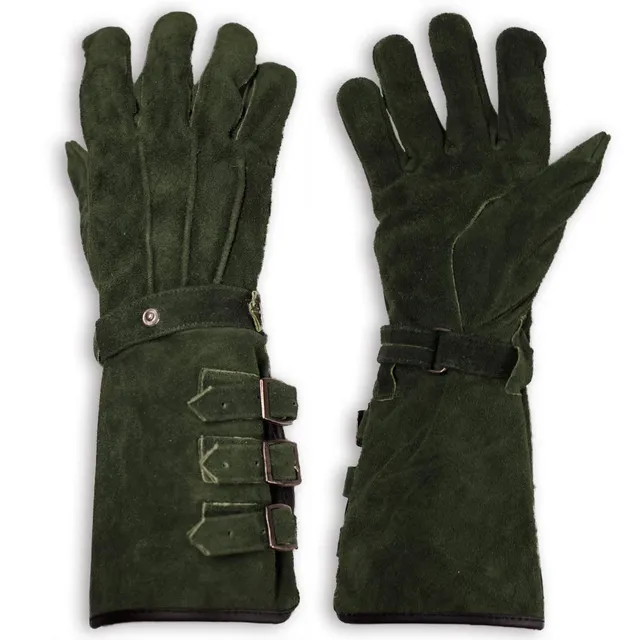 Mytholon Kandor Handschuhe grün L Wildleder Stulpen