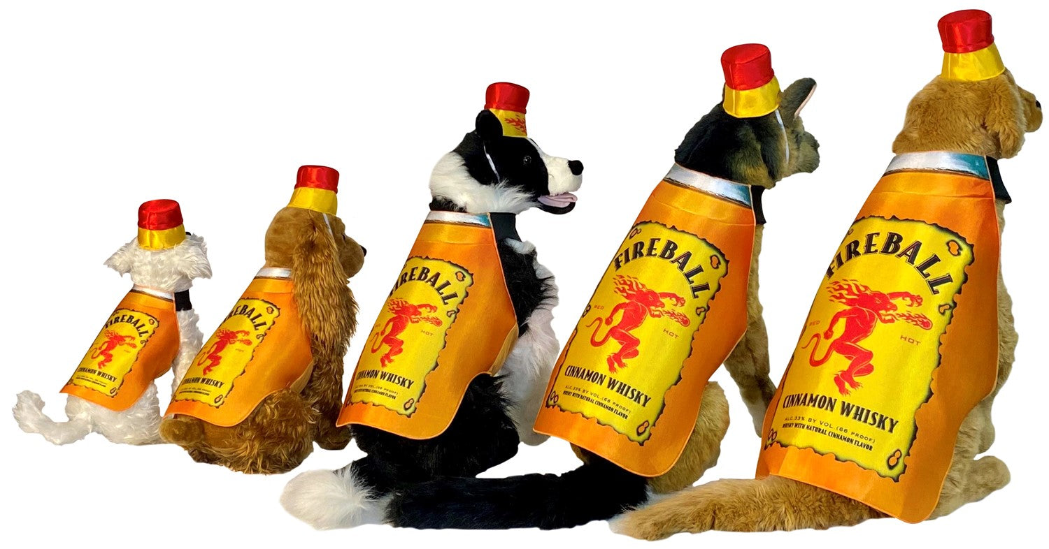 Rasta Imposta Fireball Bottle Hundekostüm mit Kopfteil 5 Größen