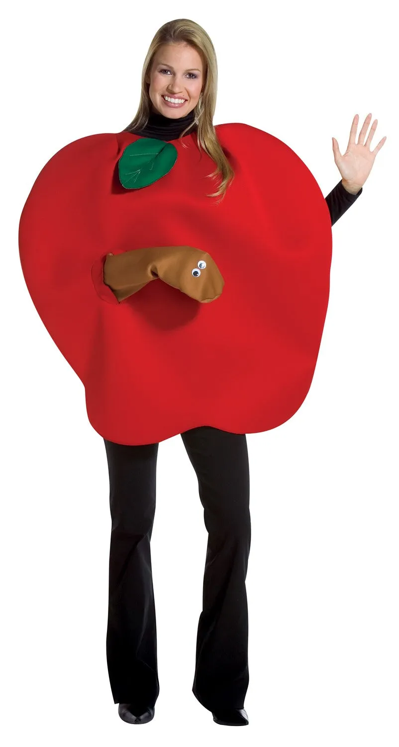 Rasta Imposta Roter Apfel mit Wurm Kostüm Einheitsgröße