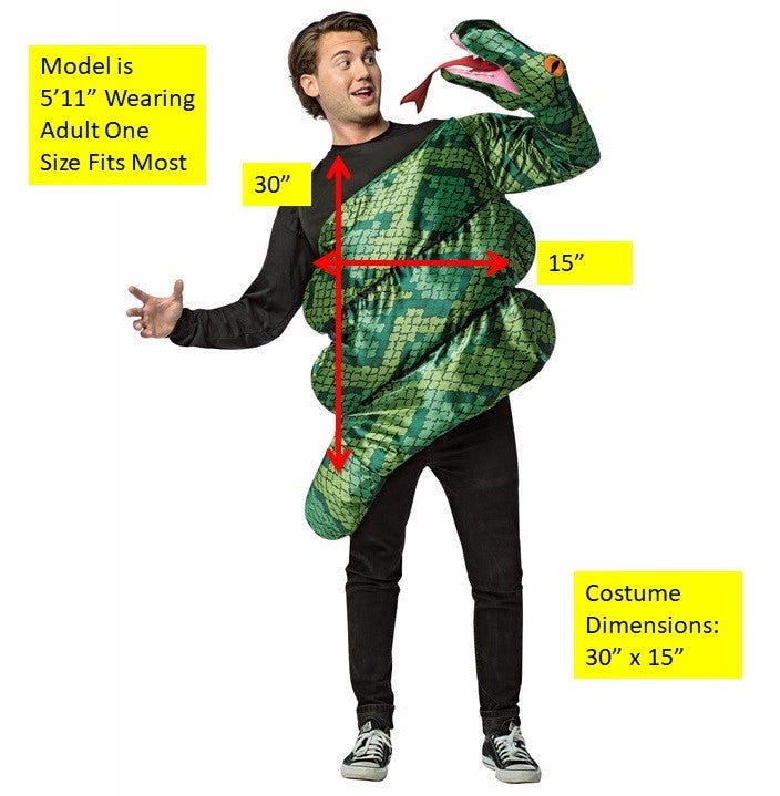 Rasta Imposta Anaconda Snake Kostüm One Size Grün Schlange