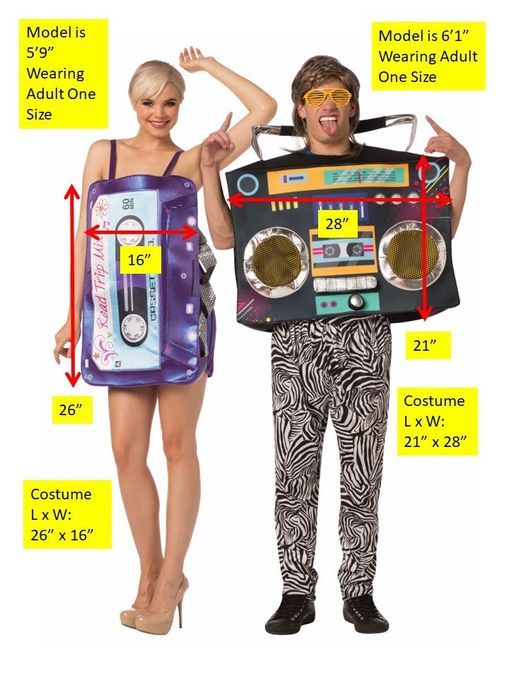 Rasta Imposta Mix Tape Boom Box Paarkostüm 80er Set