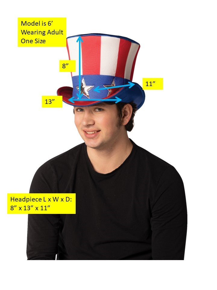 Rasta Imposta Uncle Sam Zylinder rot weiß blau One Size