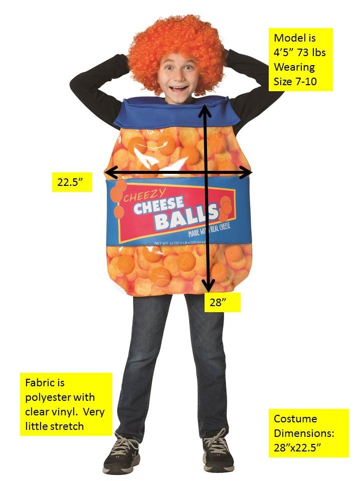 Rasta Imposta Childrens Cheeseballs Kinderkostüm 7-10 Snack