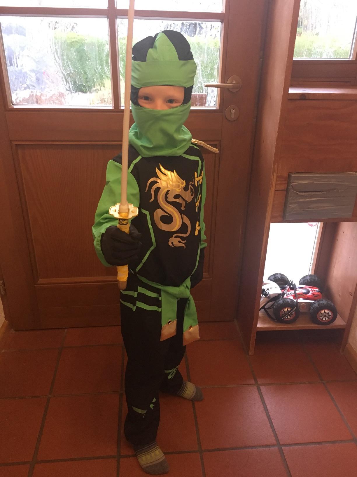 Katara 1771-01 Ninja Kostüm Kinder Grün S 104/110/116