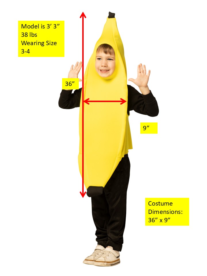 Rasta Imposta Banana Kinderkostüm 3-4T Banane Gelb