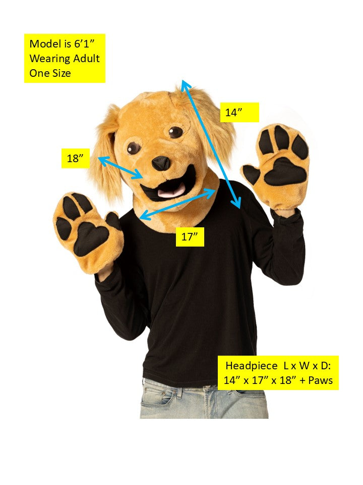 Rasta Imposta Brown Dog Maske mit Pfoten braun Einheitsgröße