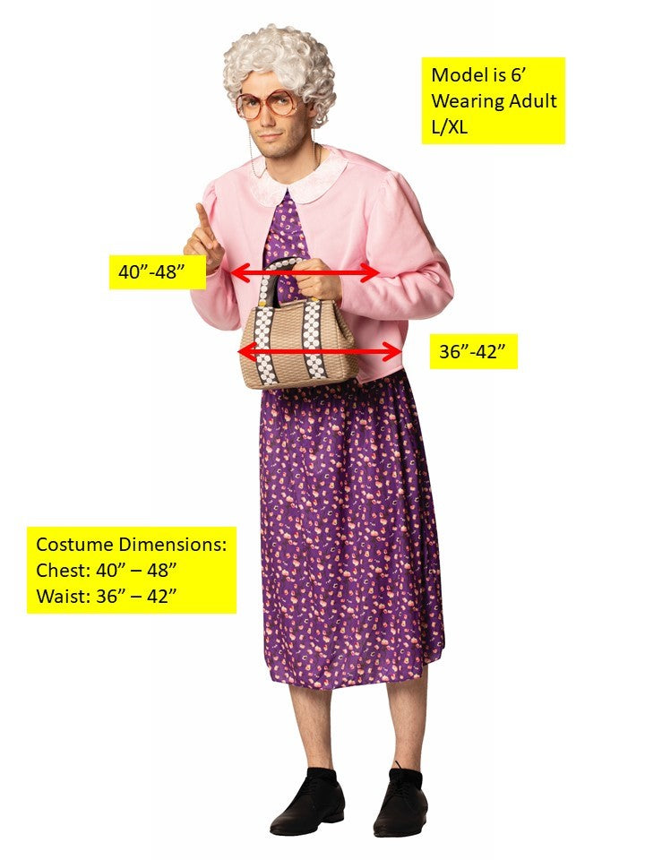 Rasta Imposta Golden Granny Wise Kostüm Oma Kleid L-XL
