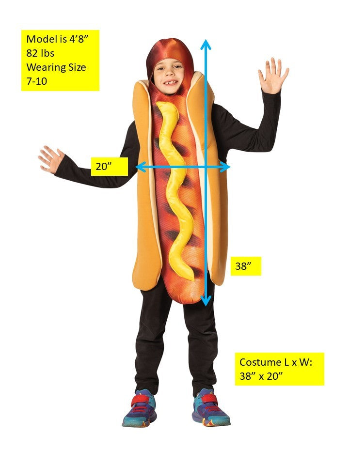 Rasta Imposta Hot Dog Grilled in Bun Kinderkostüm 7-10 Senf