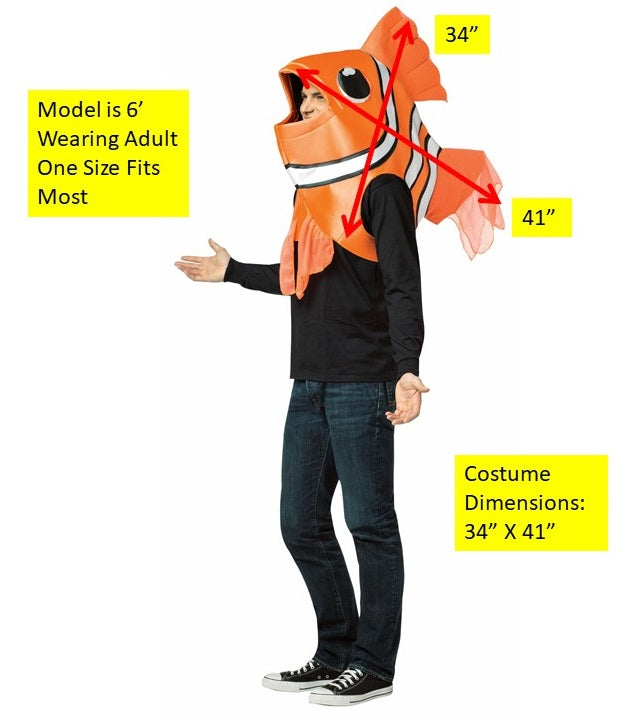 Rasta Imposta Clownfisch Kopfbedeckung Kostüm Orange One Size