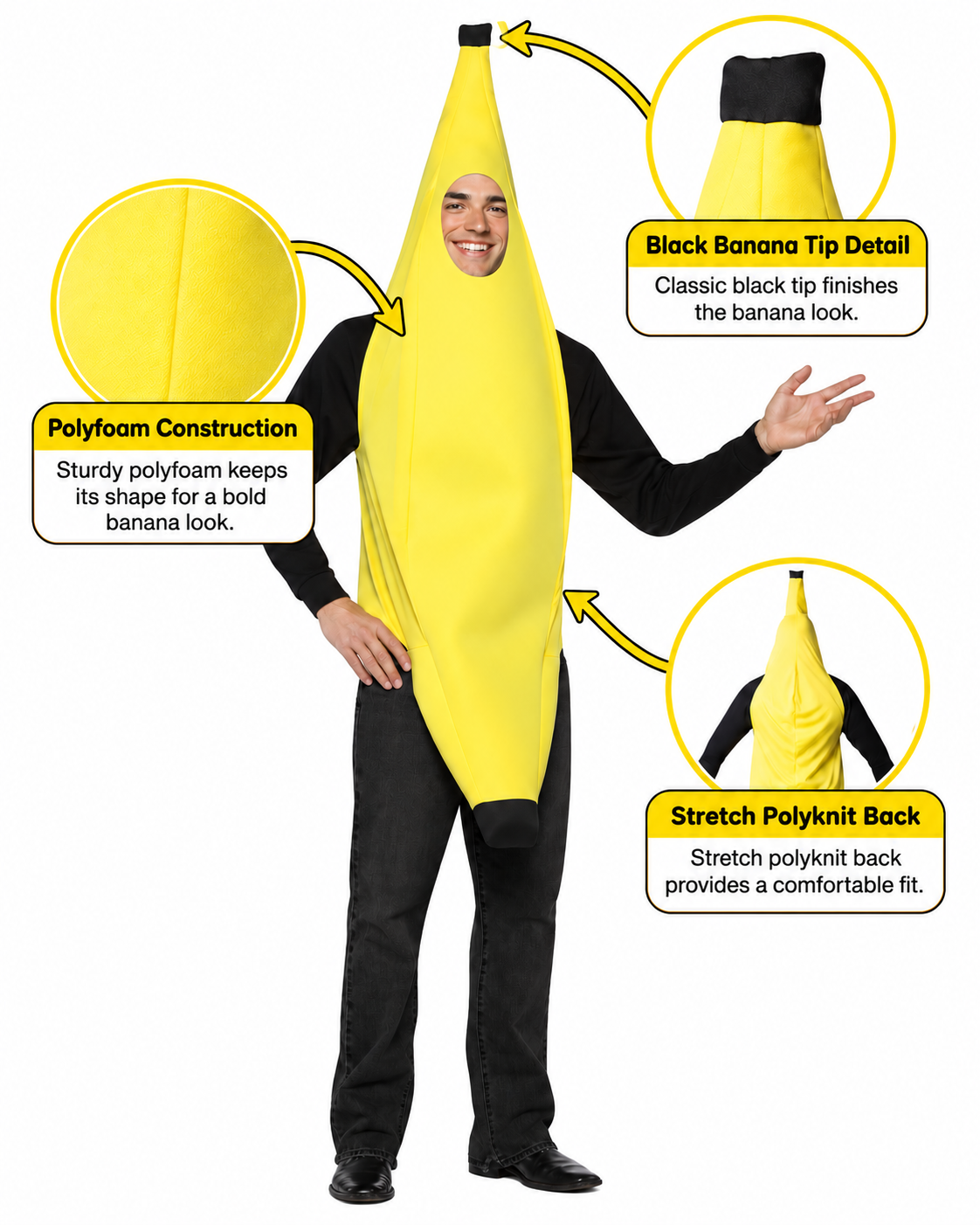 Rasta Imposta Banana Bananen Kostüm One Size Obst