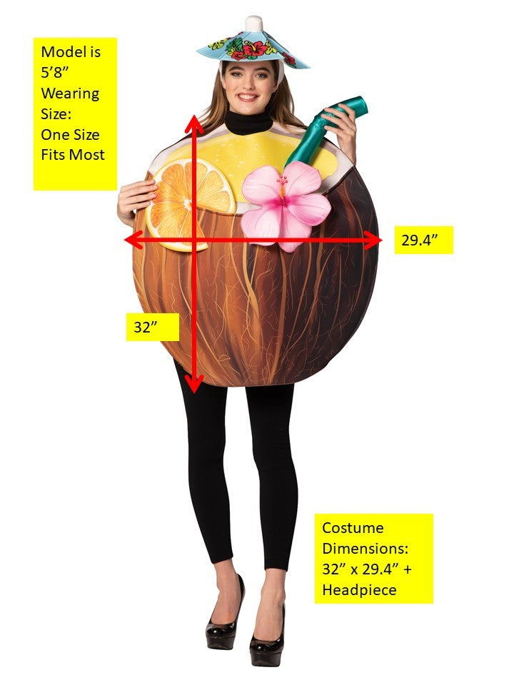 Rasta Imposta Coconut Cocktail Kostüm One Size Tunika