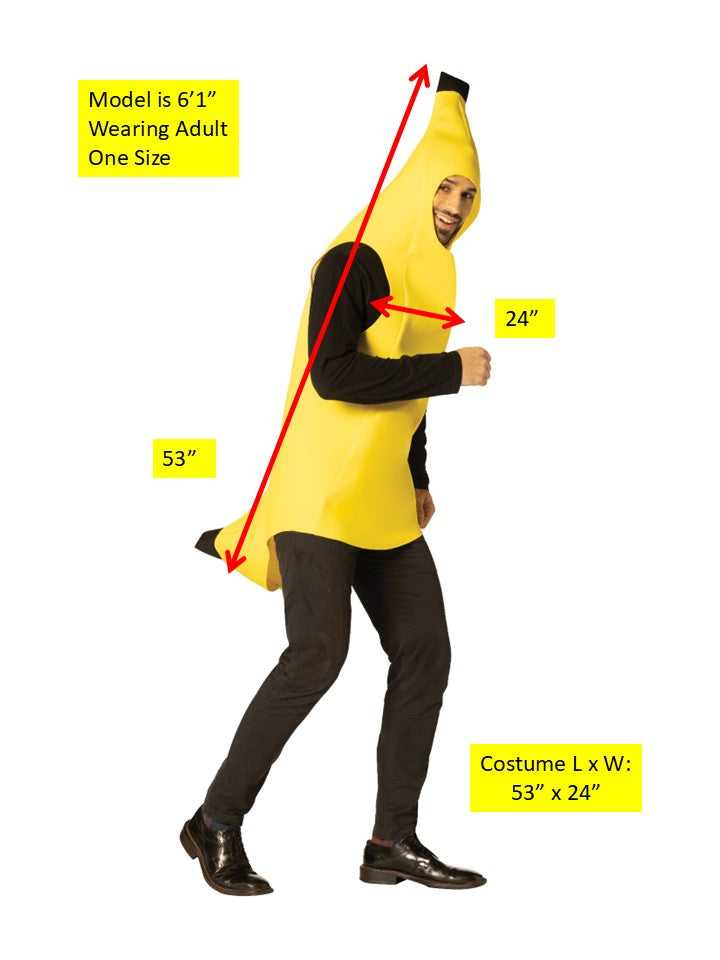 Rasta Imposta Backward Banana Kostüm Einheitsgröße Bananen-Tunika