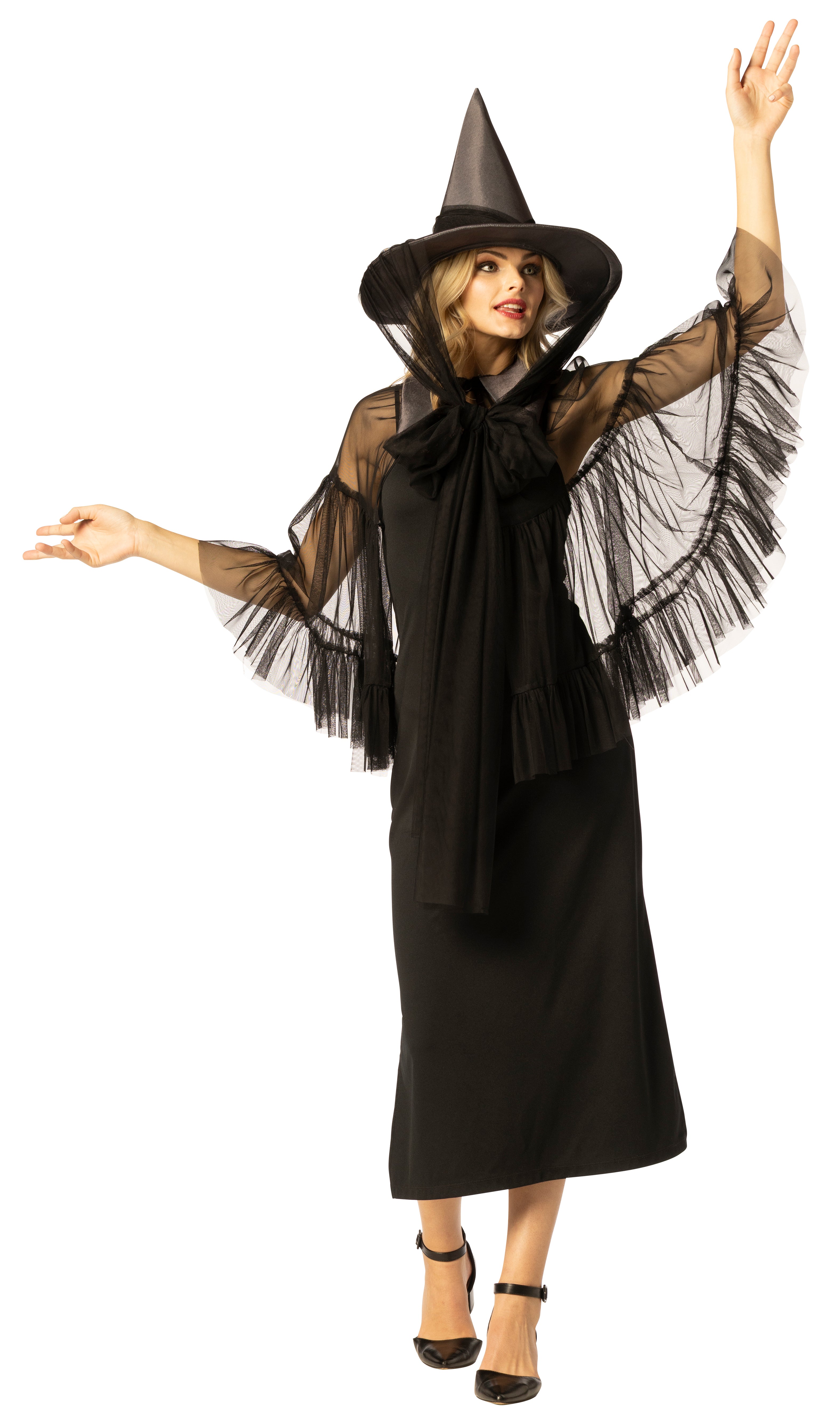 Rasta Imposta Witch Hat & Cape Kostüm Schwarz One Size