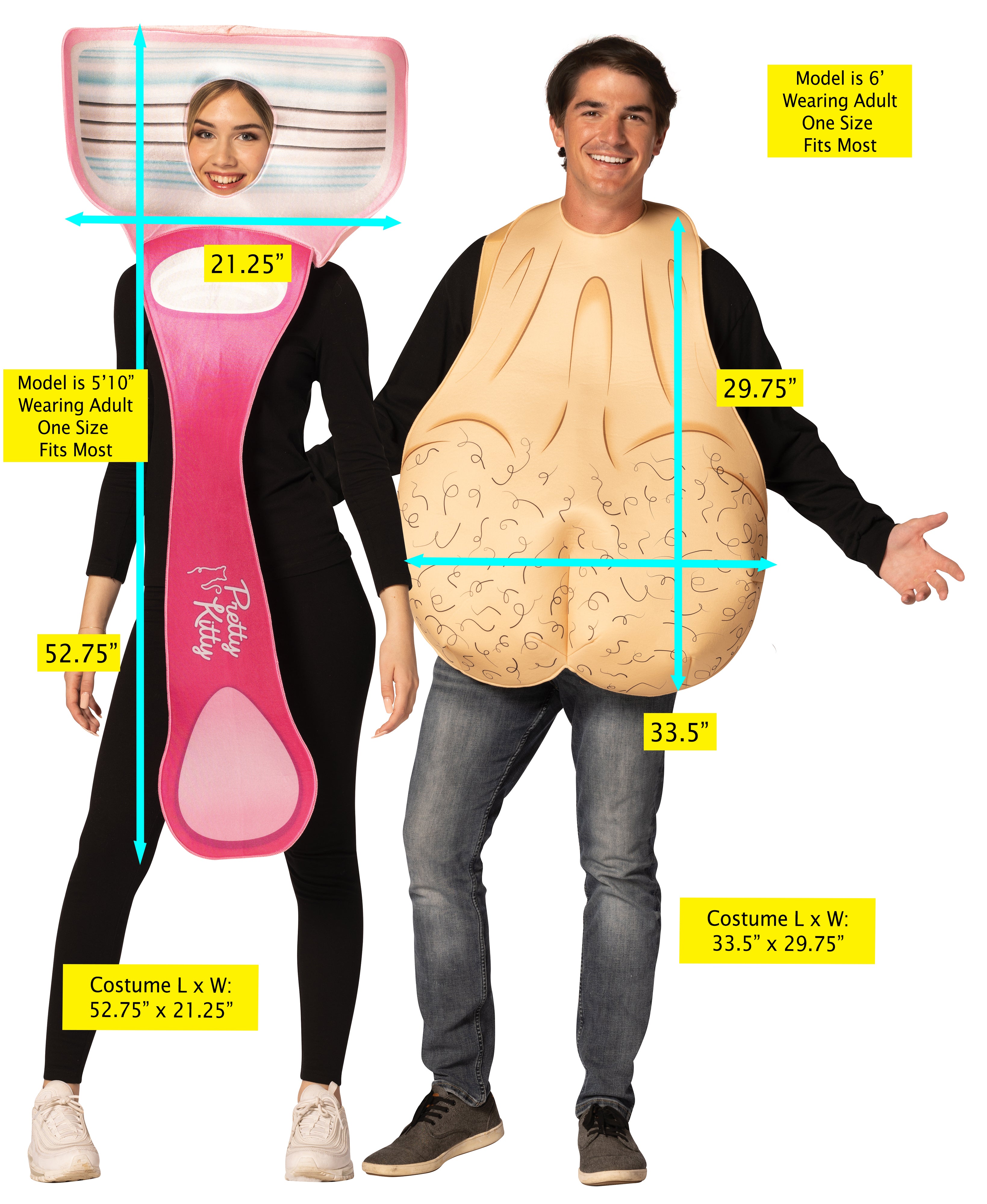 Rasta Imposta Pink Razor Ball Sac Paarkostüm One Size Rosa