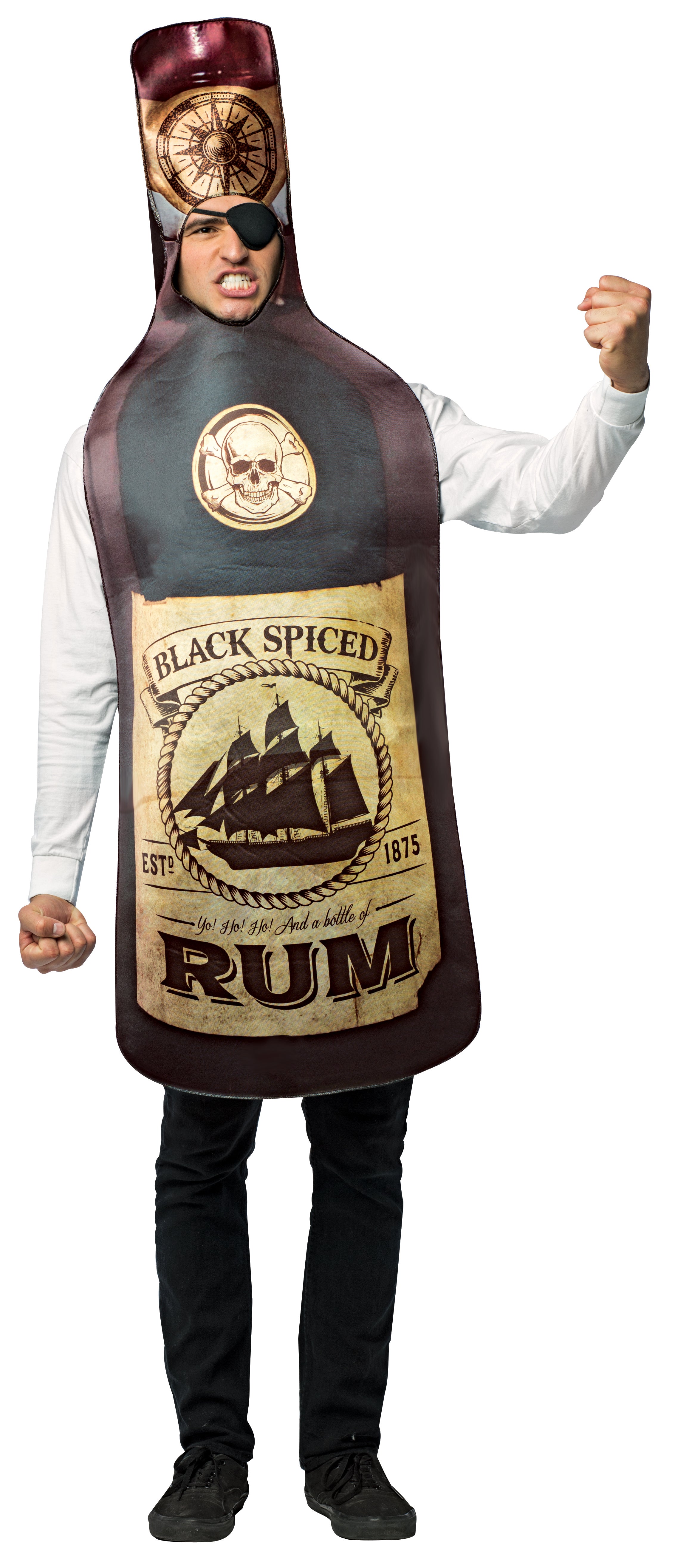 Rasta Imposta Rum Bottle Flaschenkostüm mit Augenklappe