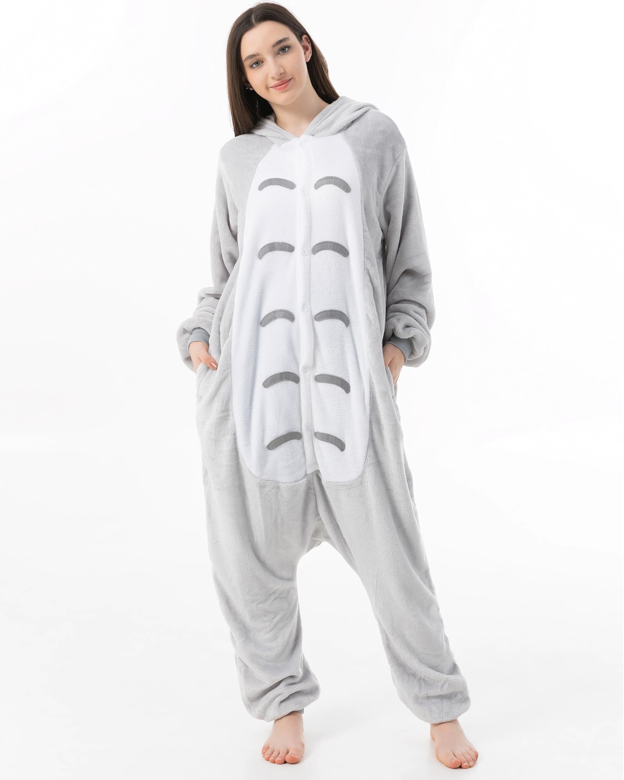 Katara Katze Kostüm-Anzug Onesie Fleece Unisex Jumpsuit