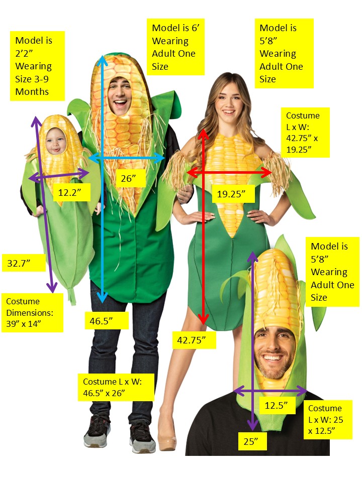 Rasta Imposta Family of Corn Gruppenkostüm 4-teilig Mais