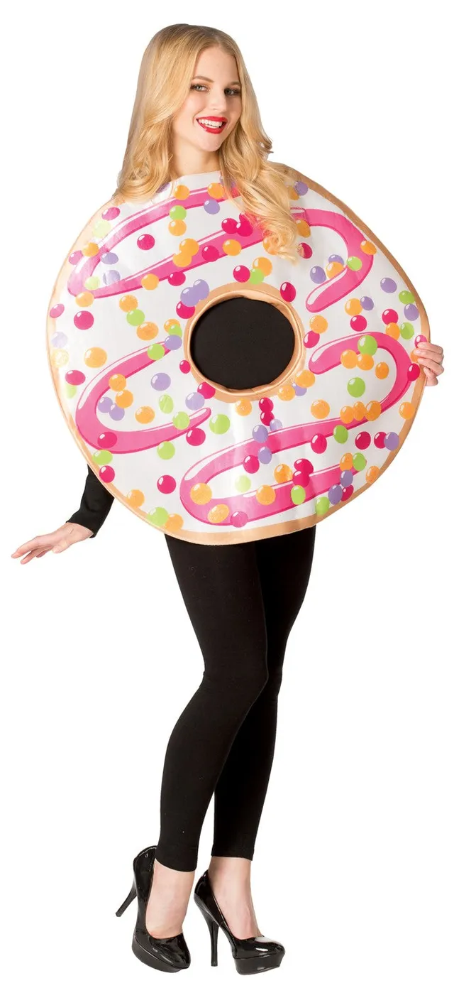 Rasta Imposta White Frosted Donut Kostüm One Size Tunika weiß