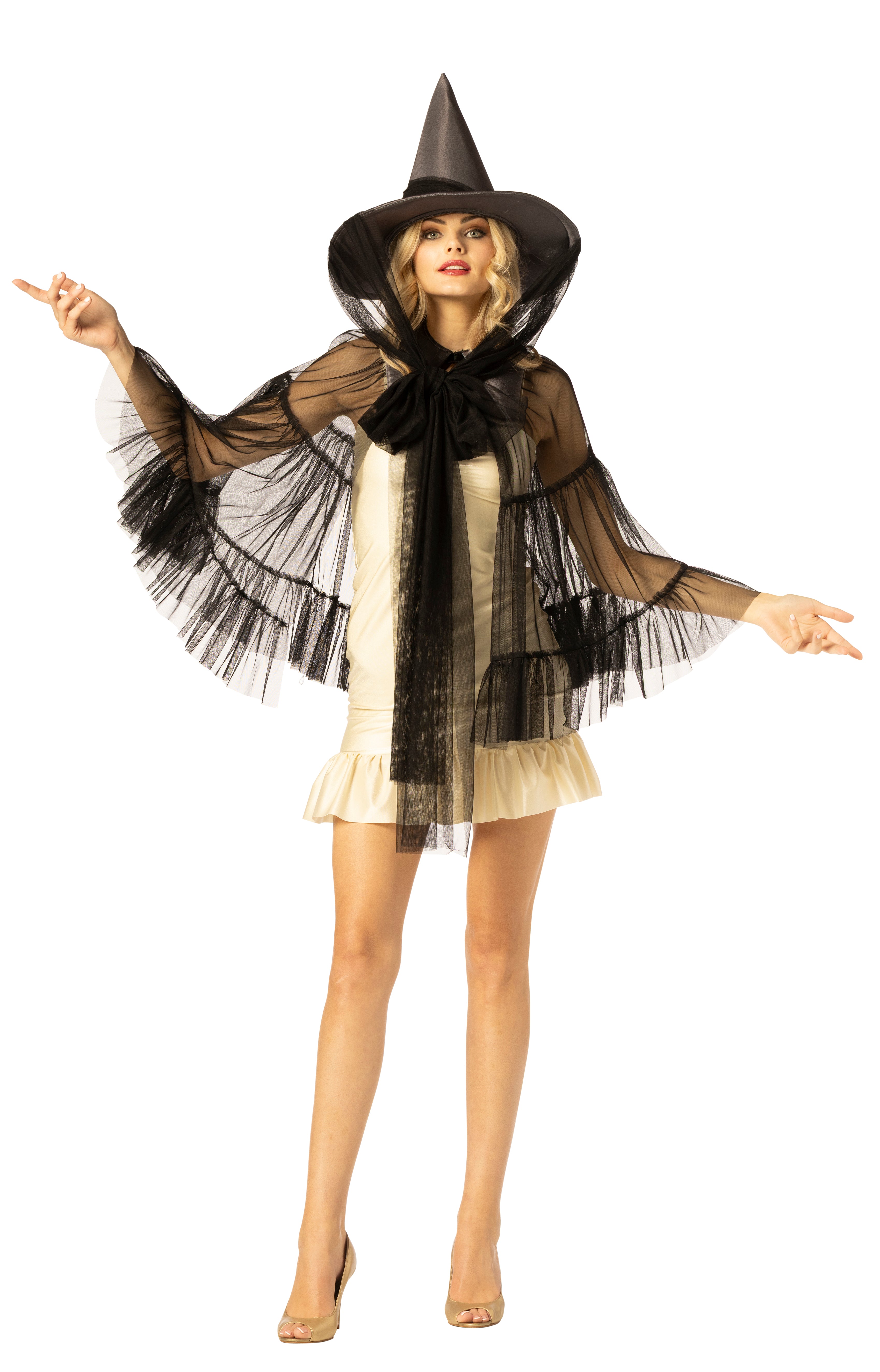 Rasta Imposta Witch Hat & Cape Kostüm Schwarz One Size