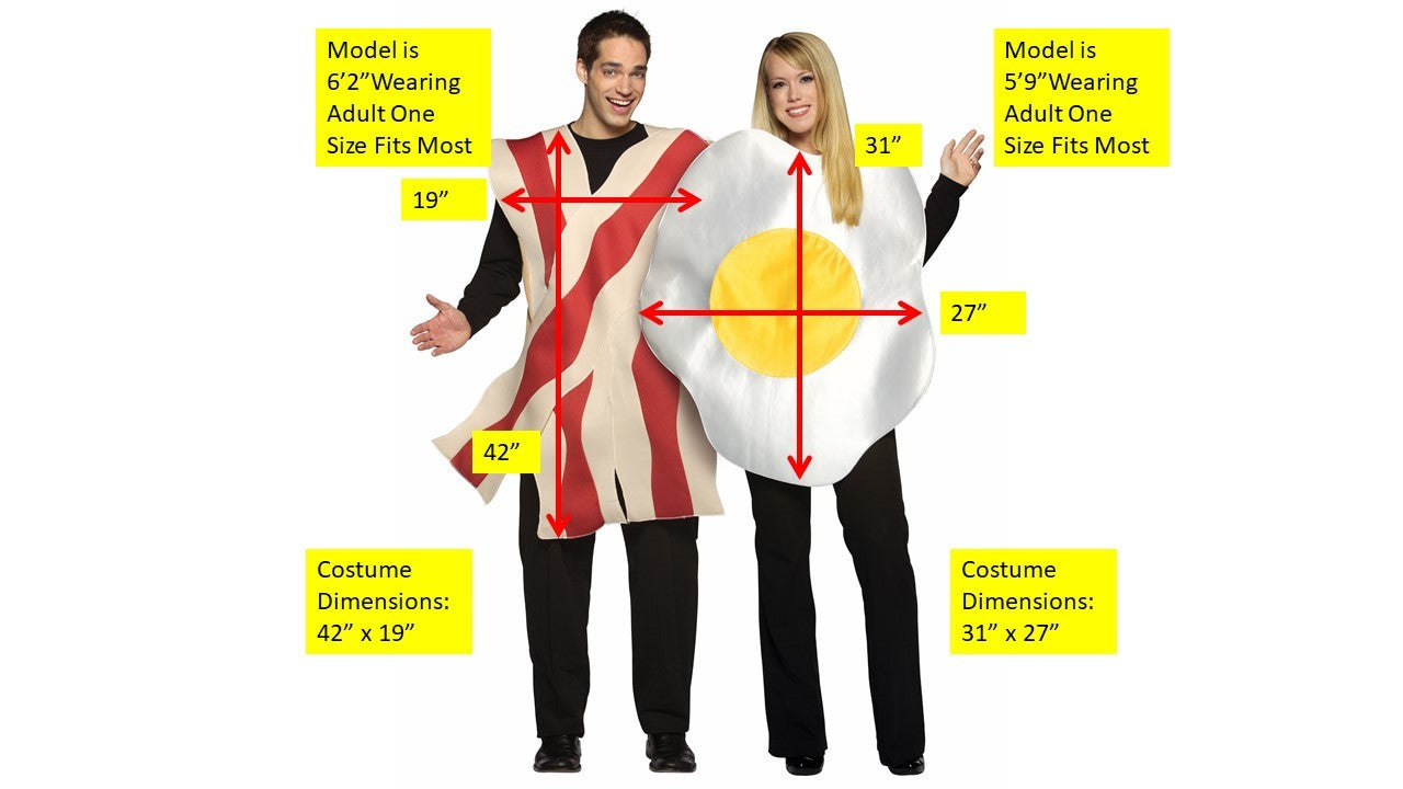 Rasta Imposta Adult Costumes Bacon & Eggs Kostüm One Size