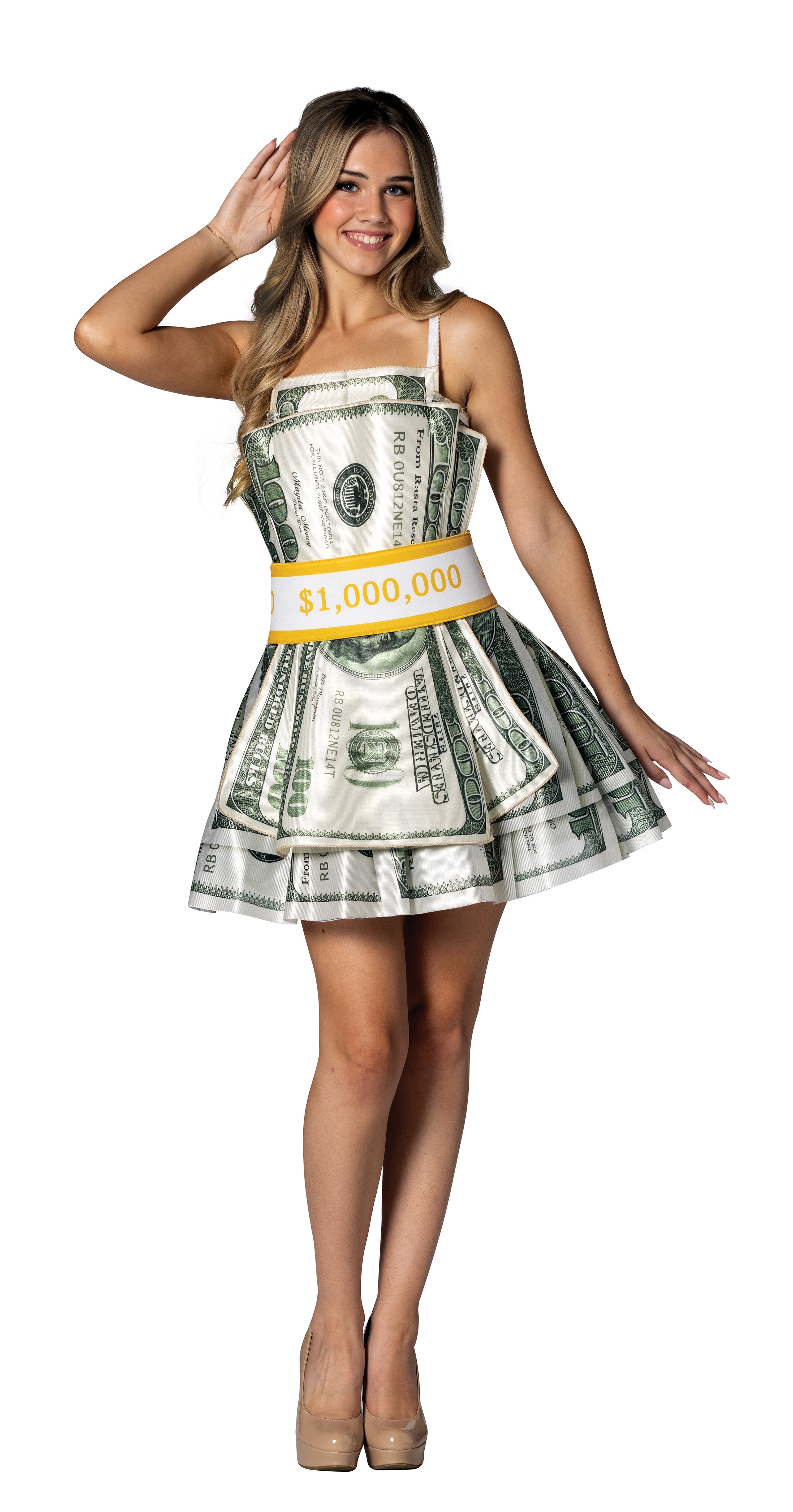 Rasta Imposta Money Dress Kostüm Damen 2-8 Dollar