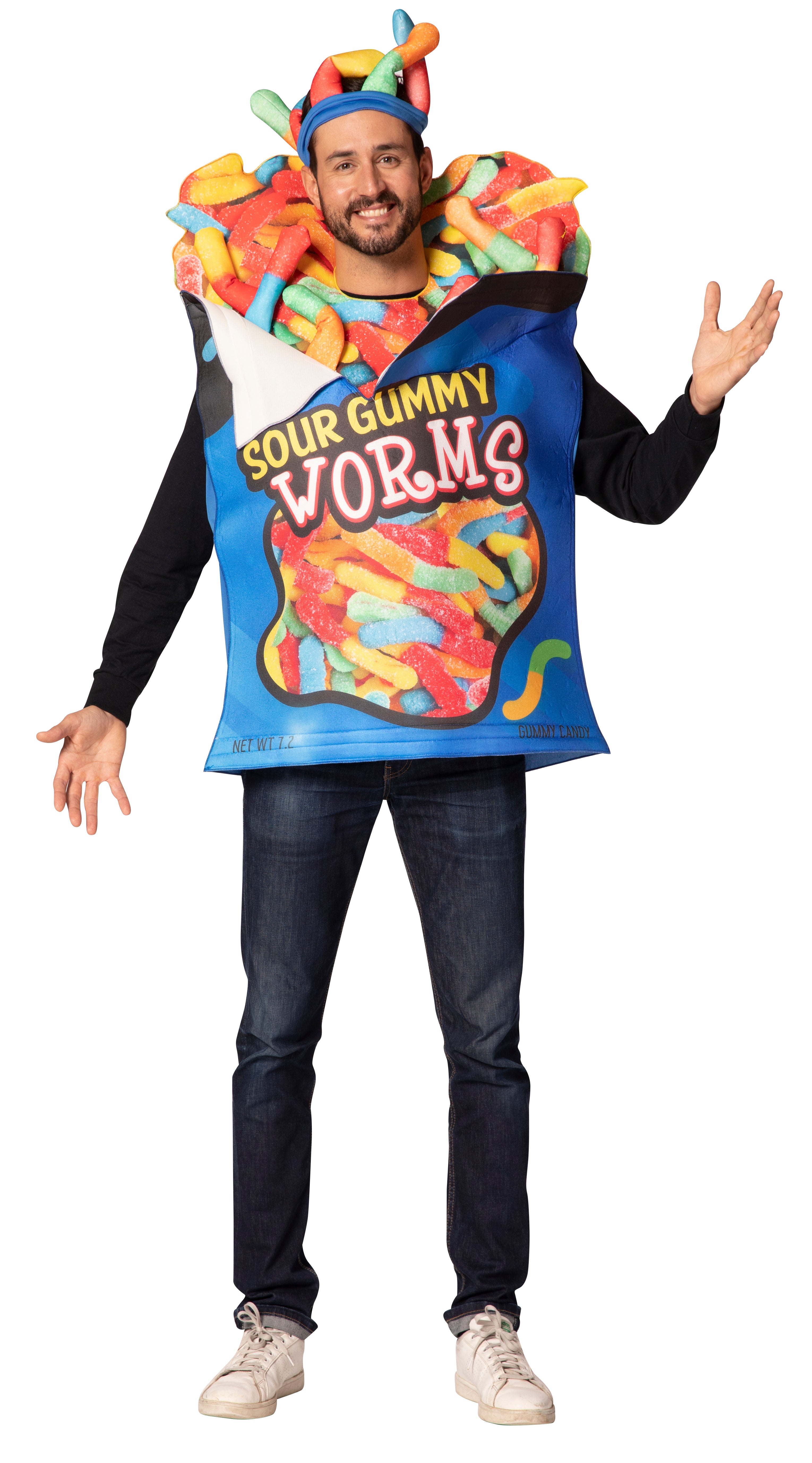 Rasta Imposta Sour Gummy Worms Kostüm Einheitsgröße
