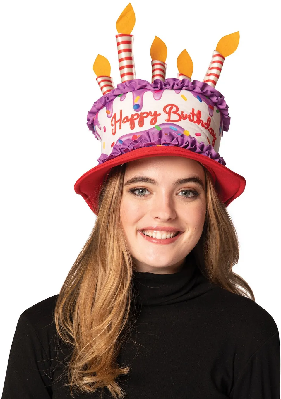 Rasta Imposta Birthday Cake Hut Kostümhut Weiß mit Kerzen Einheitsgröße