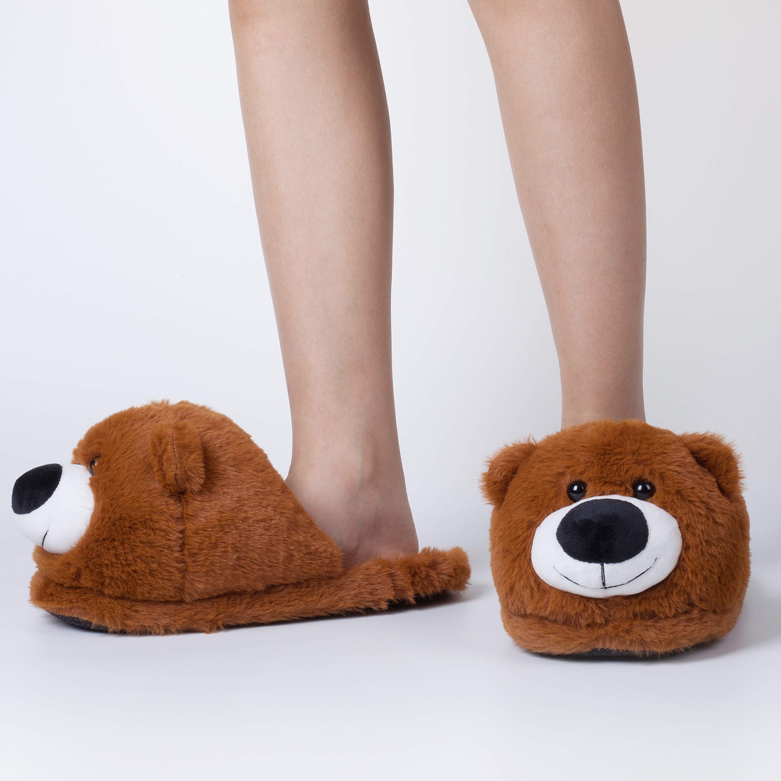 Katara Bär Hausschuhe Slipper offen Unisex Plüsch