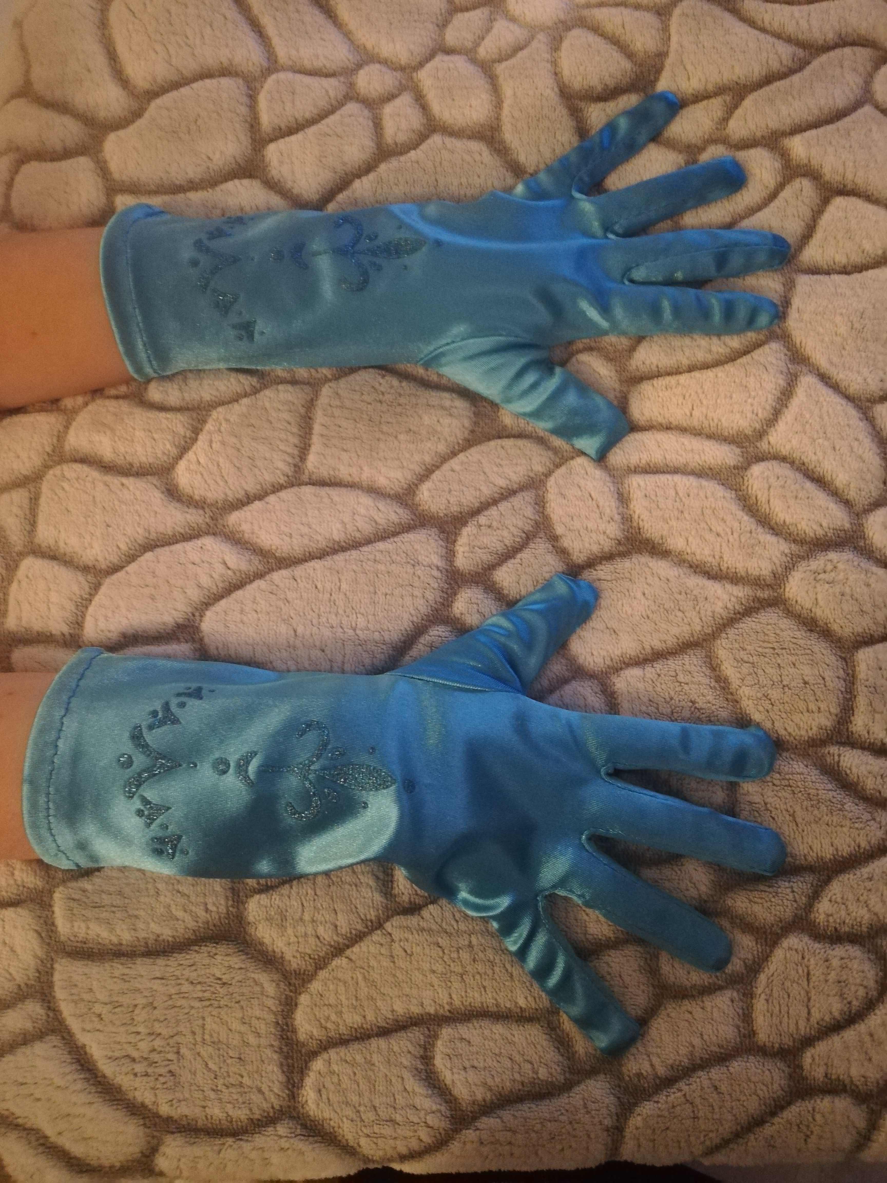 Katara 1098 Elsa Handschuhe Mädchen Kostüm Blau 1 Paar