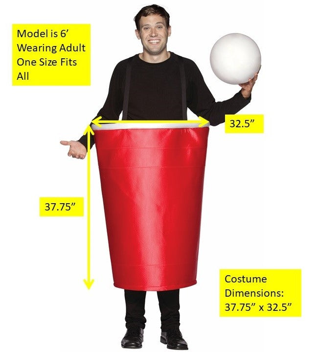 Rasta Imposta Red Beer Pong Cup Kostüm rot Einheitsgröße