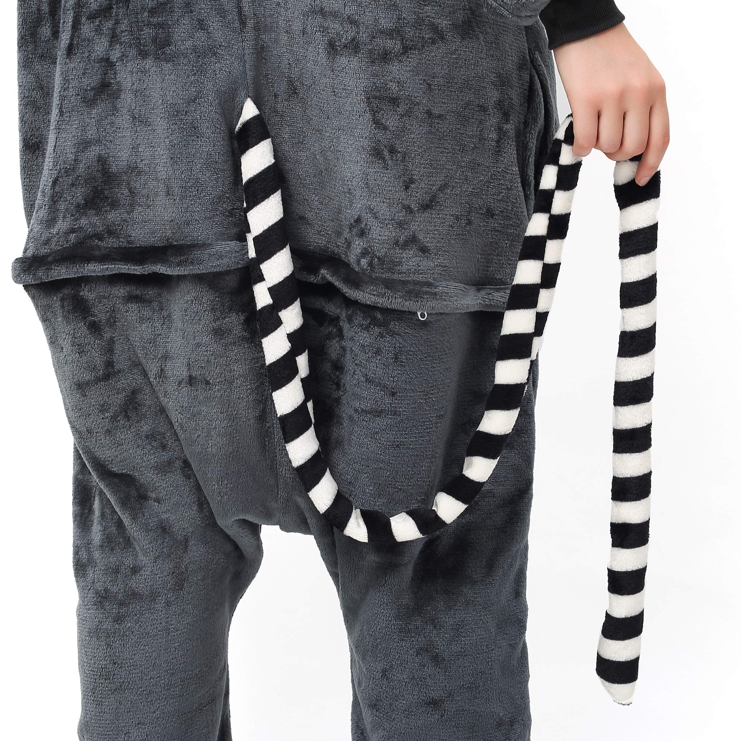 Katara Langur Affen-Kostüm Onesie Flanell schwarz-weiß