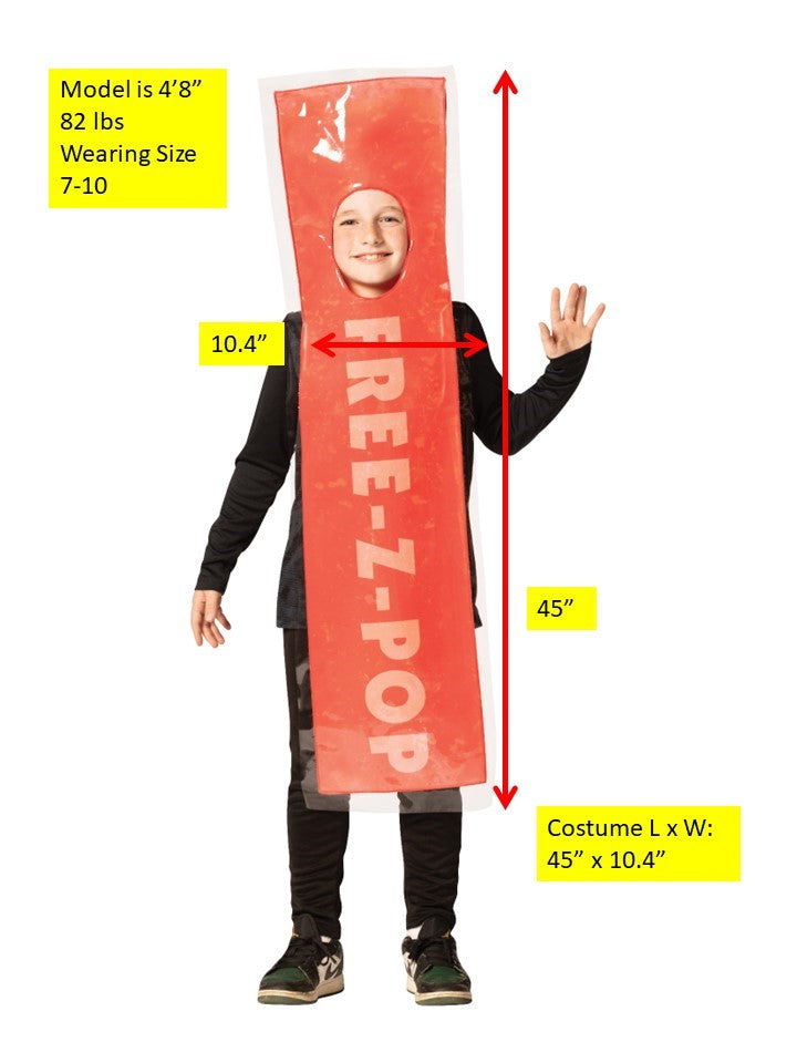Rasta Imposta Free-Z-Pop Wassereis Kostüm Kinder 7-10 Rot