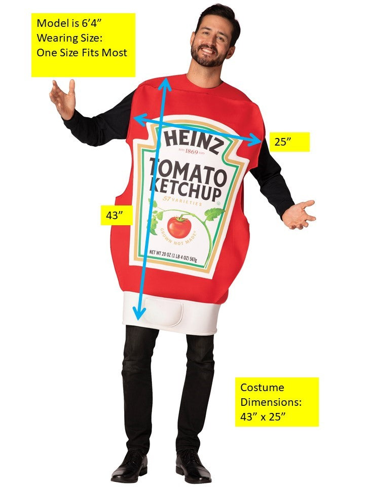 Rasta Imposta Heinz Ketchup Kostüm Einheitsgröße Flasche
