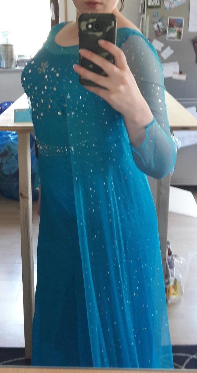 Katara Prinzessin Elsa Kleid Blau Glitzer Kostüm S Damen
