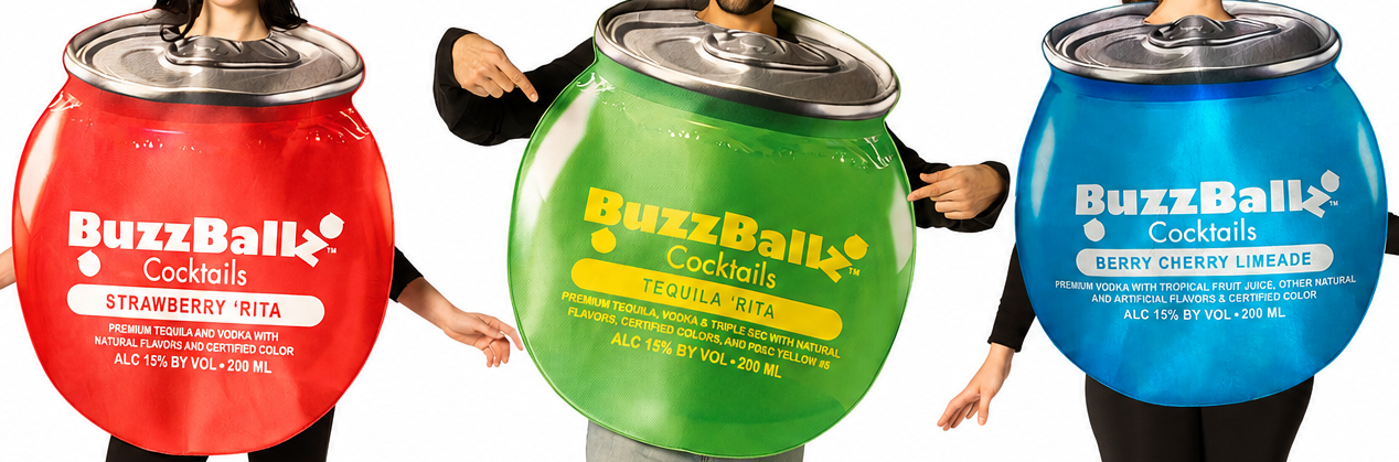 Rasta Imposta BuzzBallz Strawberry Tequila Gruppenkostüm 3er