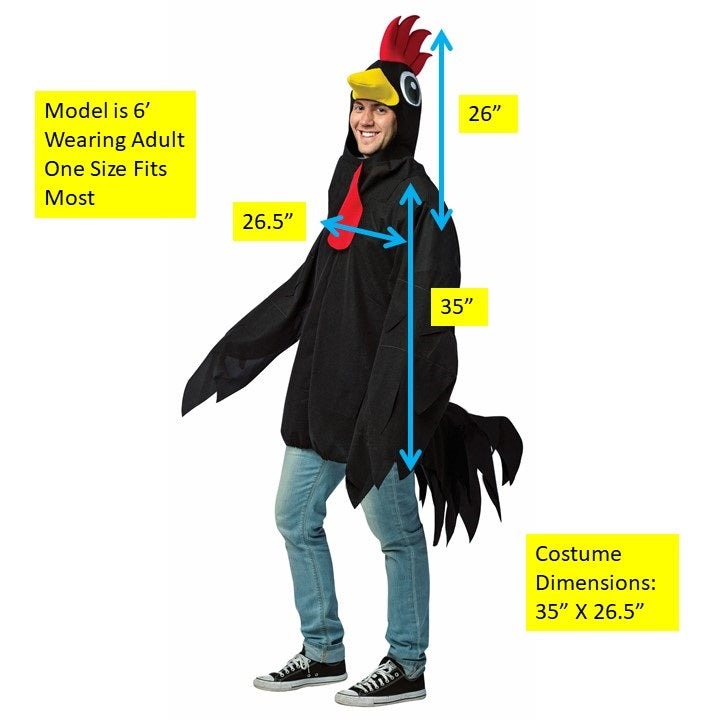 Rasta Imposta Big Black Rooster Kostüm One Size Schwarz