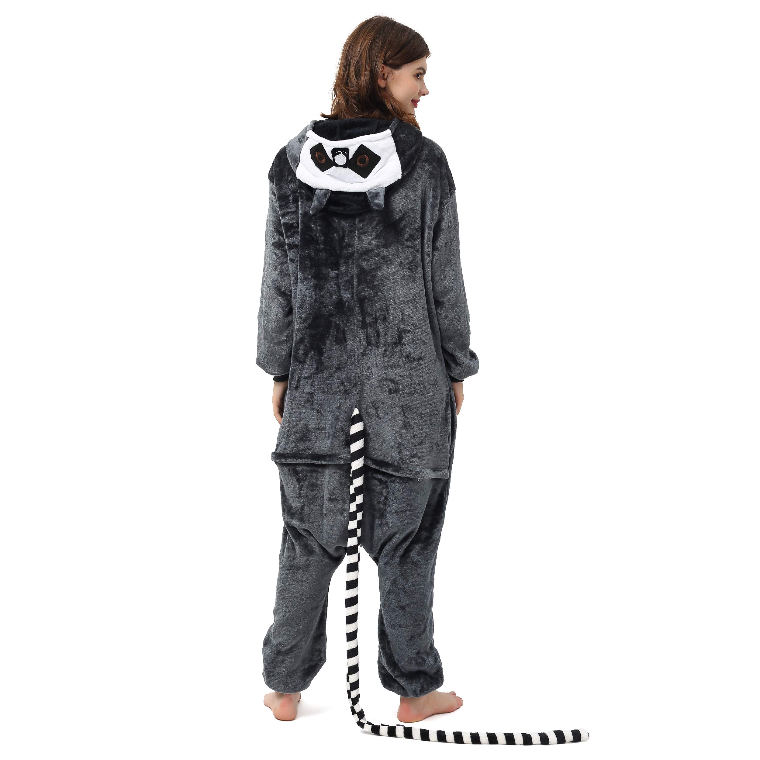 Katara Langur Affen-Kostüm Onesie Flanell schwarz-weiß
