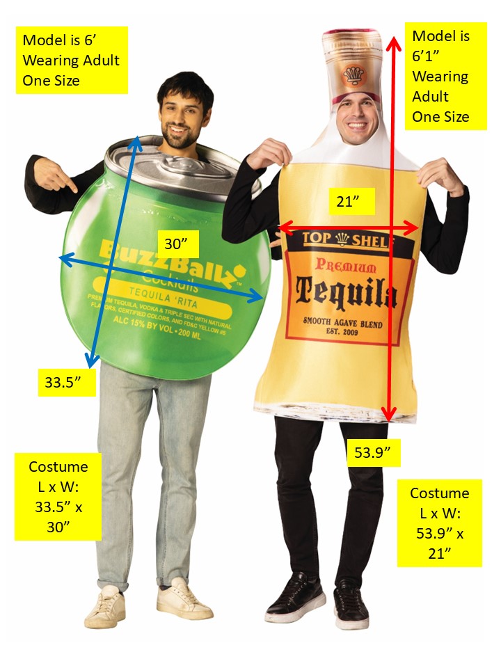 Rasta Imposta Tequila Rita Partnerkostüm BuzzBallz Flasche Einheitsgröße